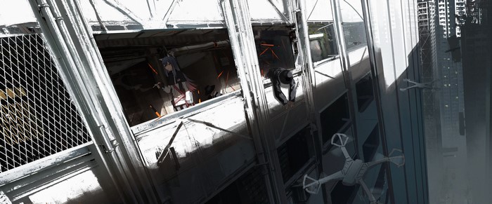 4K, Texas (Arknights), anime girls, Asteroid (artist), smoking, animal ears, Astero, Arknights
