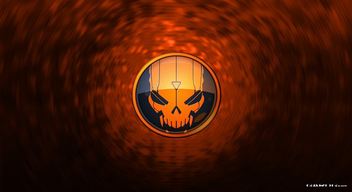 logo, red background, BlackLight: Retribution, video game art, skull, video games, PC gaming