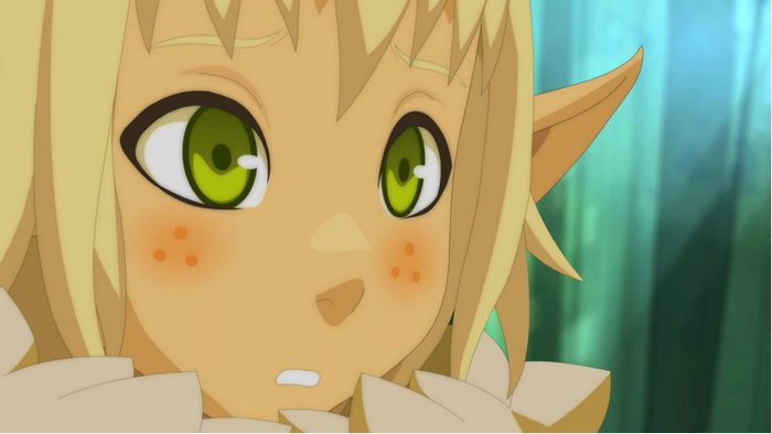 Cra (Wakfu), Evangelyne (Wakfu), anime, pointy ears, face, green eyes