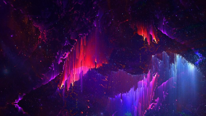 glitch art, abstract, digital art, space, space art