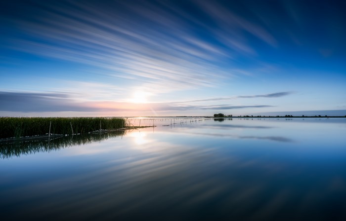 4K, blue, sky blue, sky, water