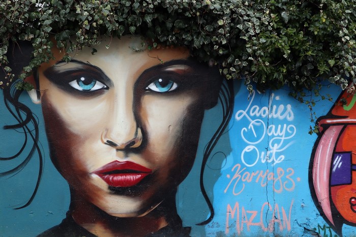 women, wall, graffiti, artwork