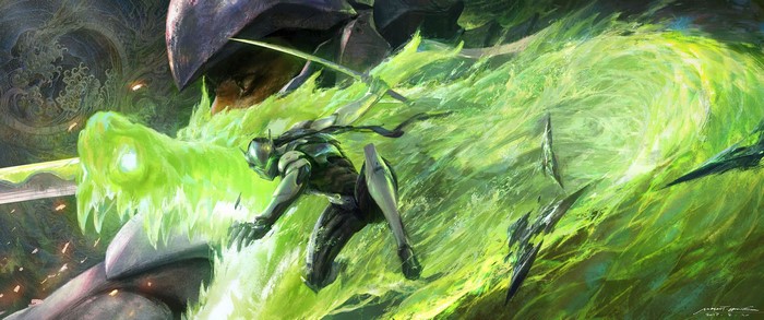 artwork, ArtStation, Genji (Overwatch), warrior, Mazert Young