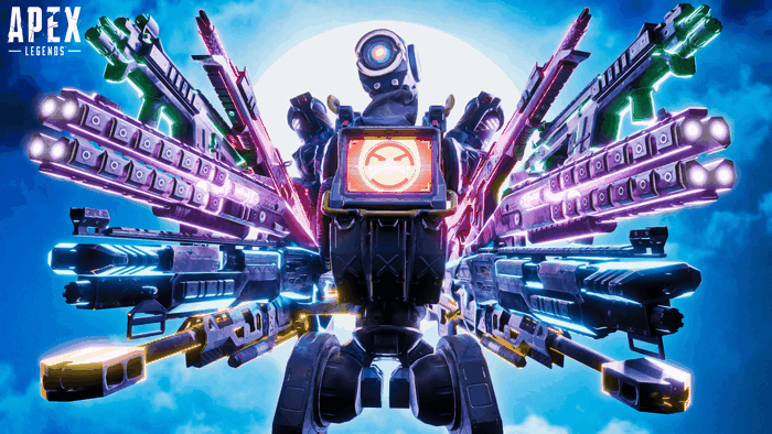 Pathfinder with multiple guns in Apex Legends