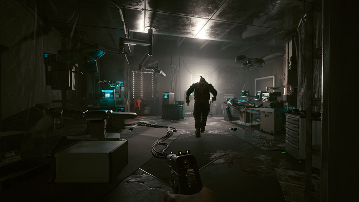 Jackie Welles from Cyberpunk 2077 in a medical bay