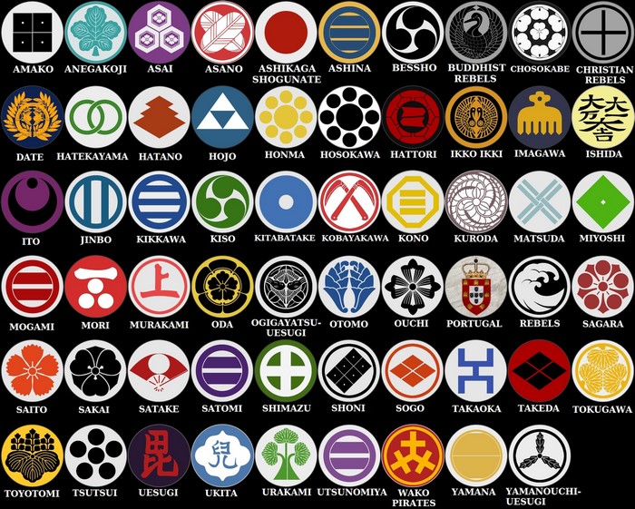 Japanese Clan Symbols from Total War: Shogun 2