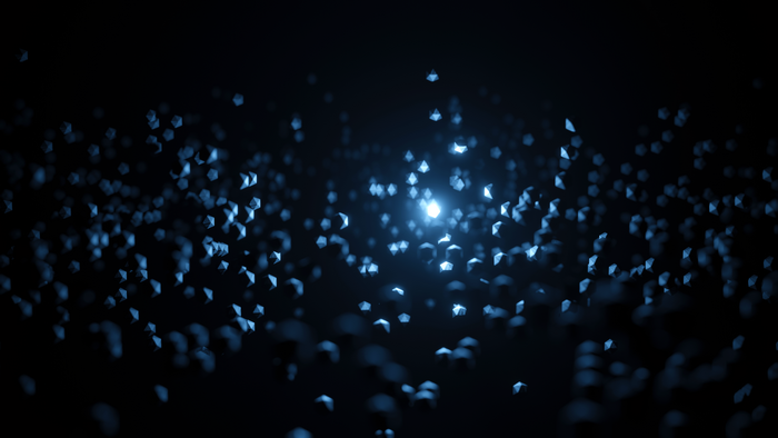 4K Abstract 3D Render of Floating Particles