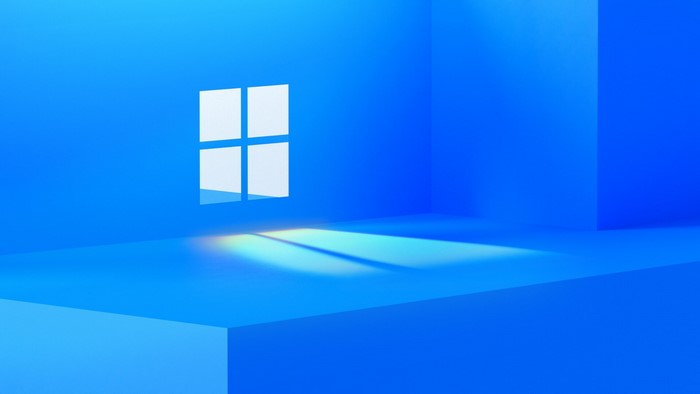 Windows 11 logo on blue background