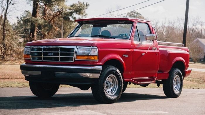 Red Ford F-150 Flareside Pickup Truck