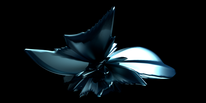 Abstract metallic flower CGI