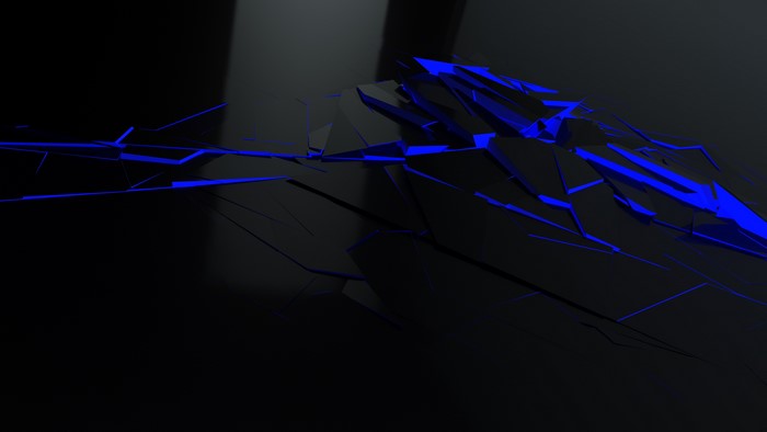 Abstract 3D Render with Blue Light