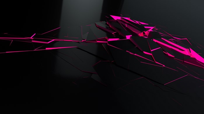 Abstract 3D Render with Pink Neon Lines