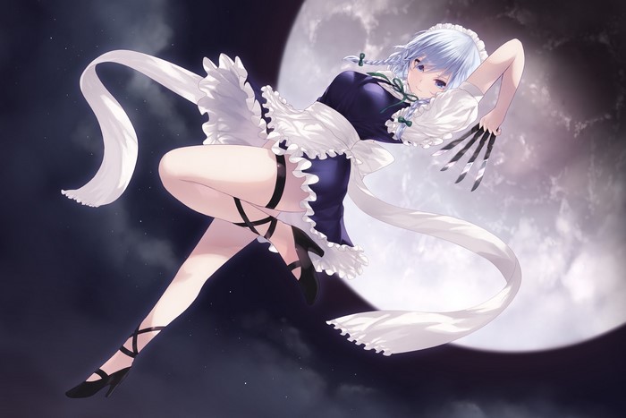 Izayoi Sakuya from Touhou in a maid outfit