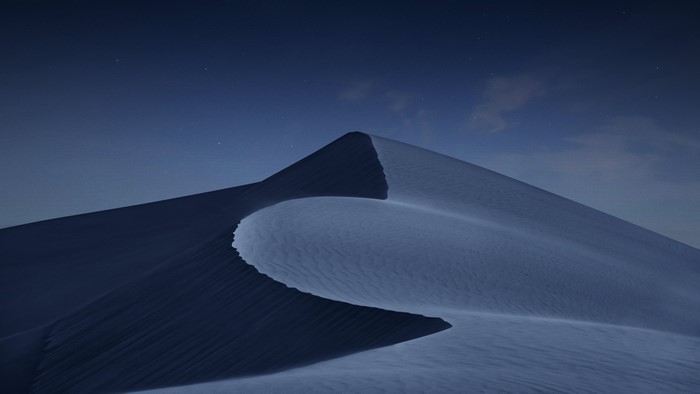 Dunes landscape at night