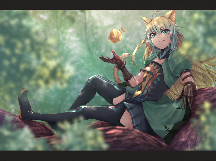 Atalanta from Fate/Grand Order in a forest