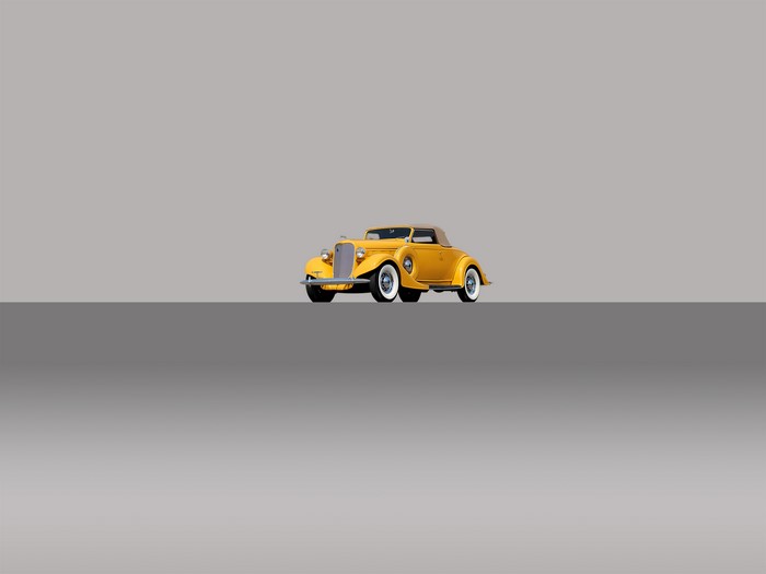 Yellow 1937 Lincoln Zephyr Convertible