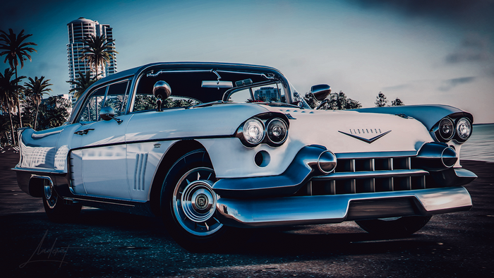 White Cadillac Eldorado classic car