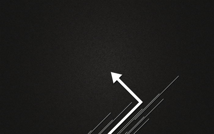 Minimalist white arrow on black textured background