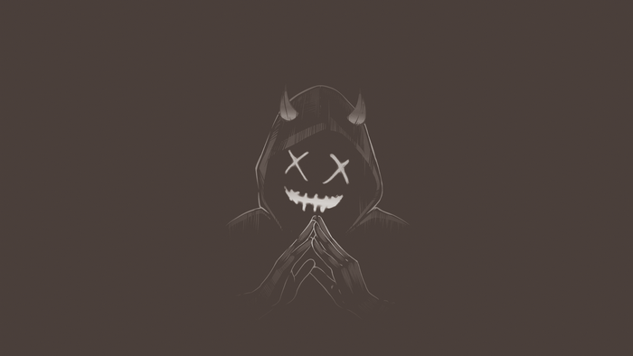 Demon with X eyes and horns