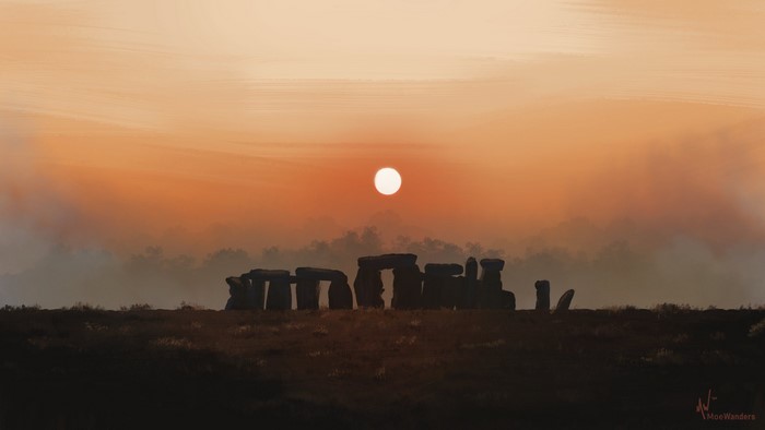 4K Stonehenge at Sunset Digital Art