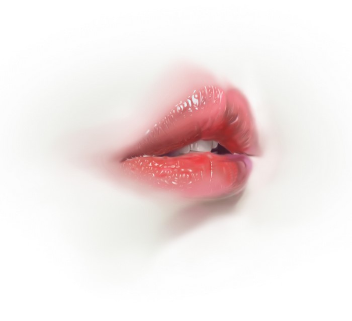 Artwork of glossy red lips