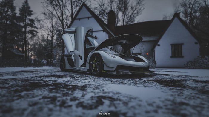 Koenigsegg Jesko in Forza Horizon 4 during winter