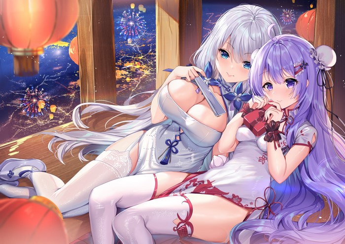 4K Azur Lane Chinese Dress Anime Girls