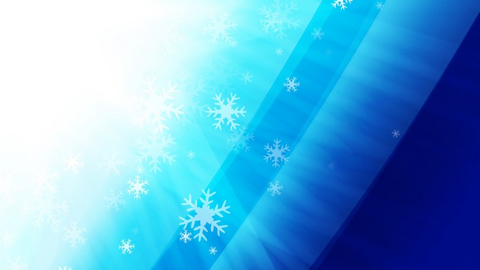 Abstract blue and white snowflakes 4K