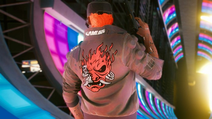 V from Cyberpunk 2077 with Samurai jacket
