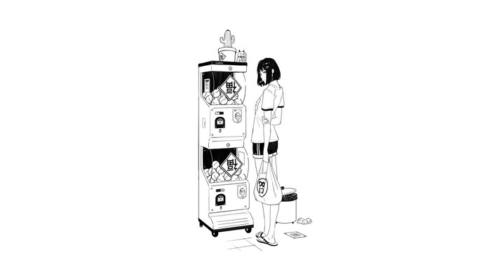 Girl by Gachapon Machine