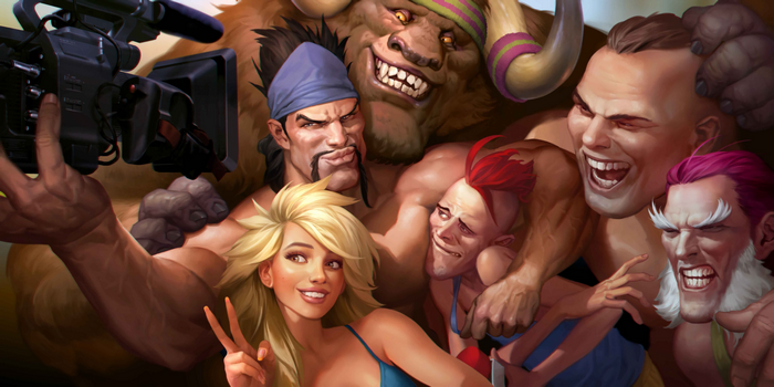 League of Legends characters taking a selfie