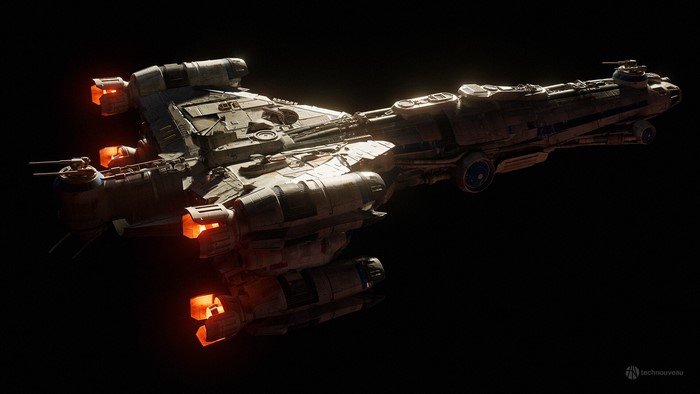 Spaceship from Star Wars CGI render