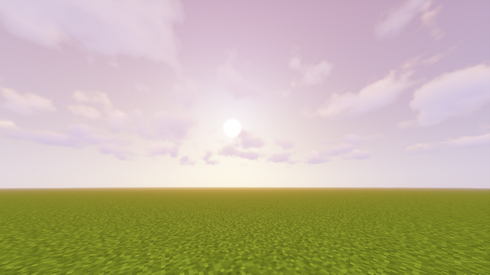 Minecraft Grass Field Under Cloudy Sky
