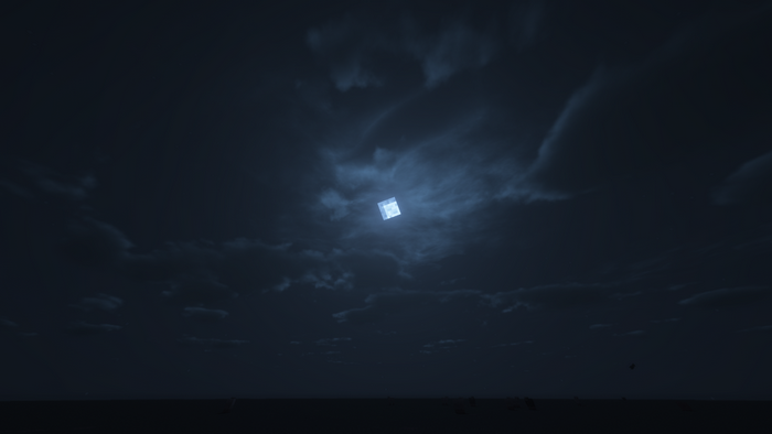 Minecraft Moon and Clouds at Night
