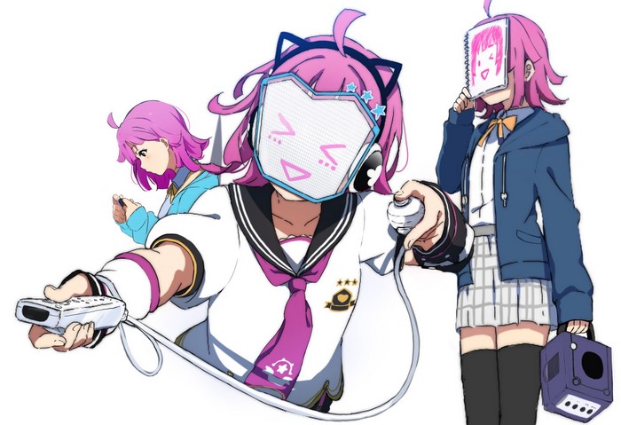 Rina Tennoji from Love Live! Series with game controllers