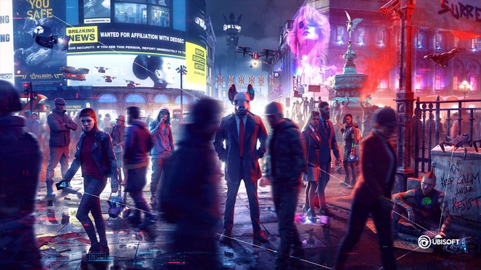 Watch Dogs: Legion, London street scene with drones and surveillance
