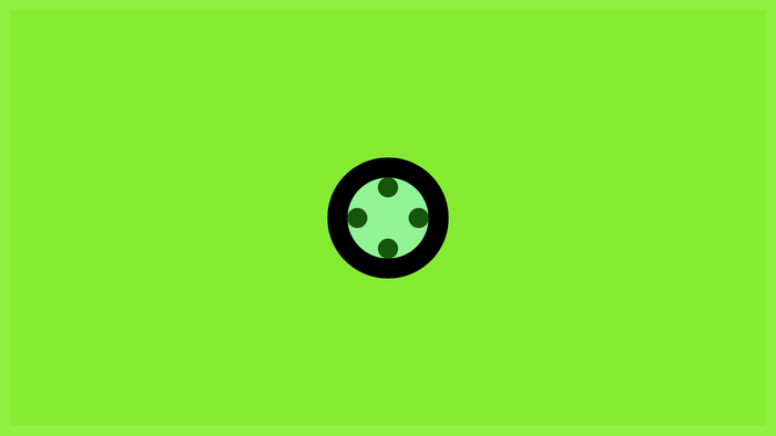 Abstract green circle with dark dots
