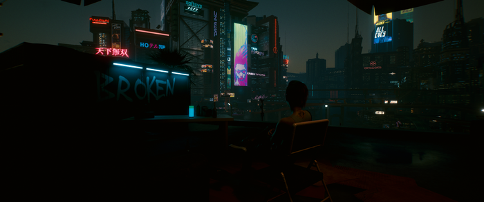 Cyberpunk 2077 art with neon signs