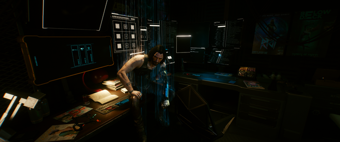 Johnny Silverhand from Cyberpunk 2077 in a room