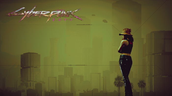 Female V from Cyberpunk 2077 in a city