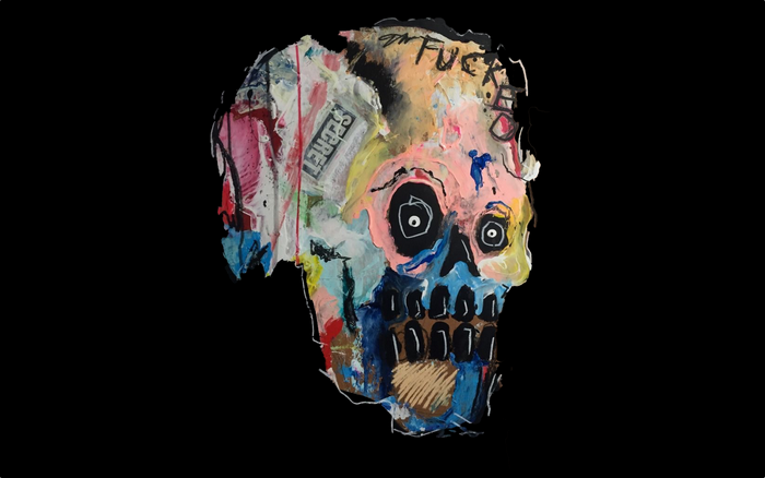 Abstract Skull Art with "FUCK" and "SECRET"