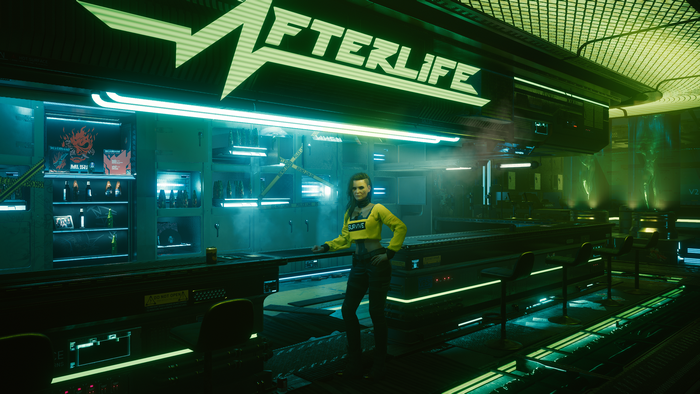 Rogue Amendiares from Cyberpunk 2077 in Afterlife bar