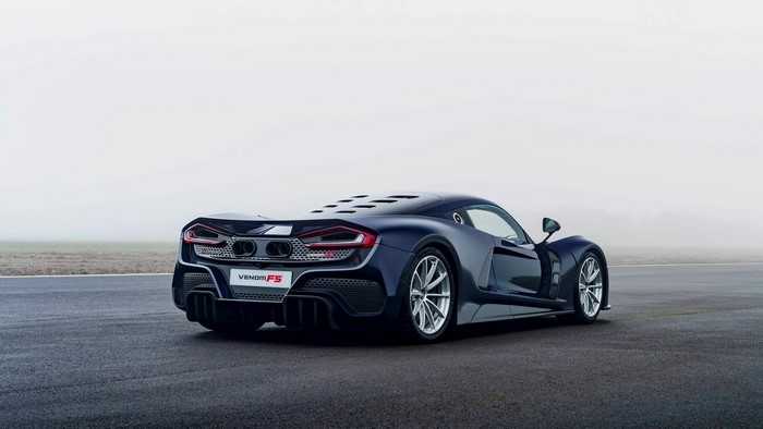 Hennessey Venom F5 hypercar in mist