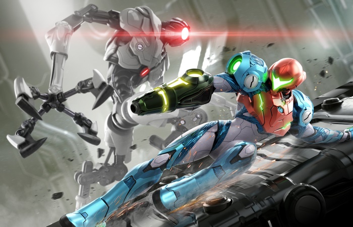 Metroid Dread Samus Aran vs Robot