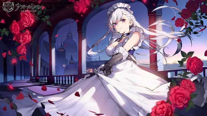 Belfast from Azur Lane in a maid outfit