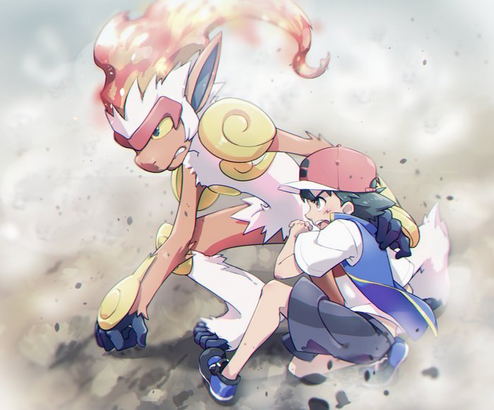 Ash Ketchum and Infernape in Pokémon