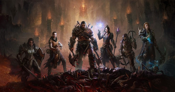 Diablo Immortal Characters in a Dark Fantasy Setting