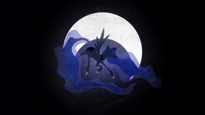 Princess Luna from My Little Pony in front of the moon