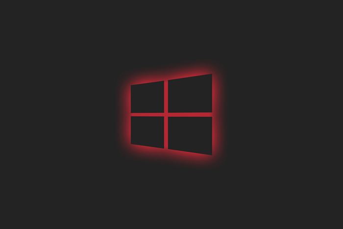 Glowing Red Microsoft Windows 10 Logo 4K