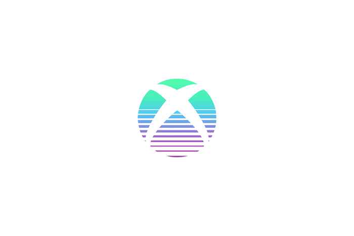 Xbox logo with retro sunset gradient